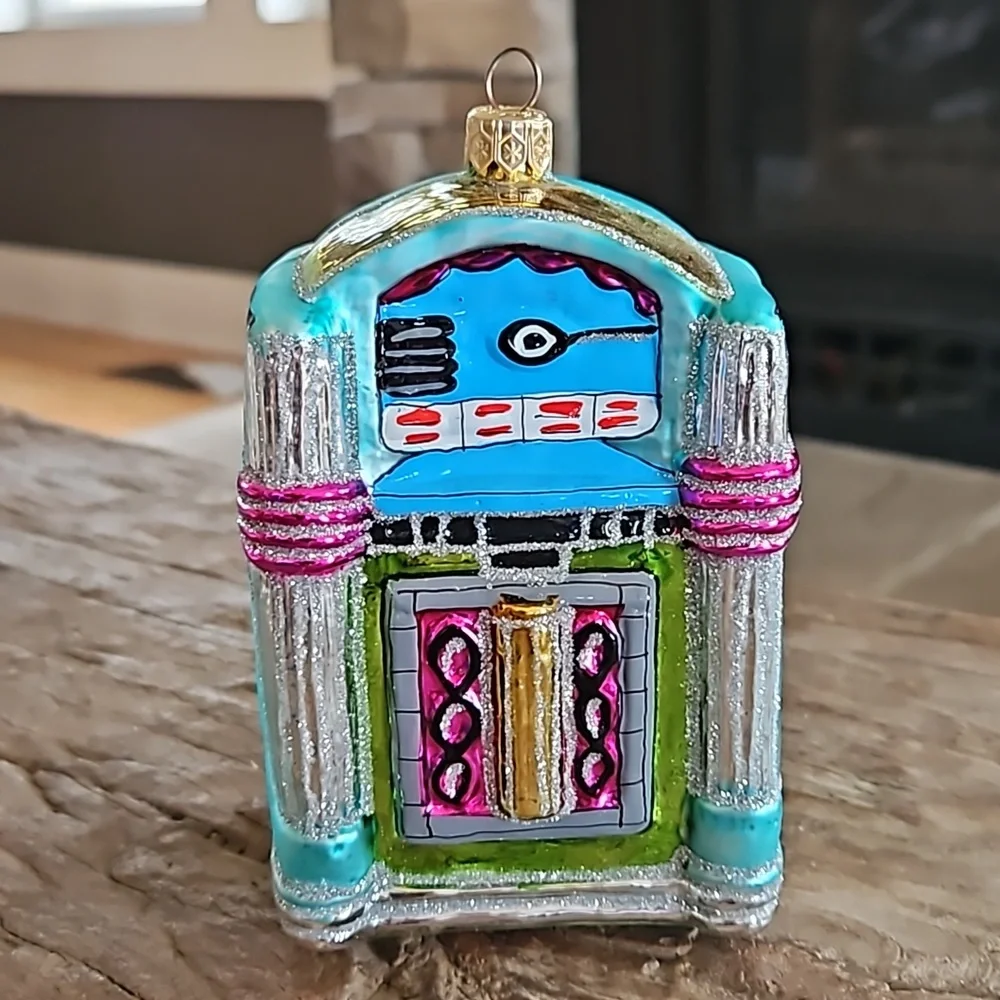 Glass Ornament Juke Box Holiday or Christmas Collectible
